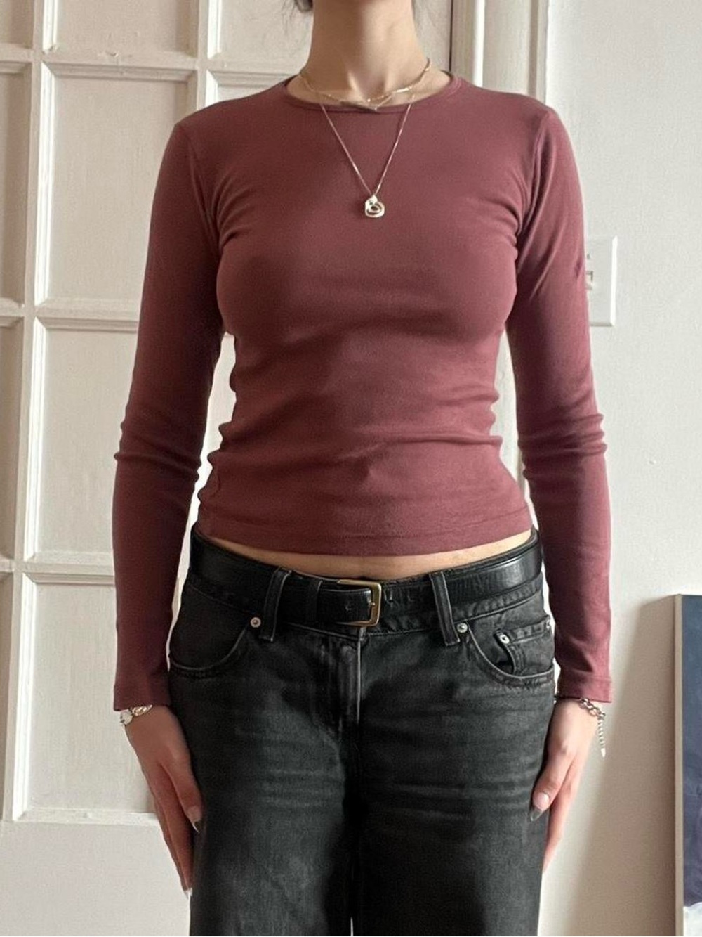 Kotn Pink/Dusty Rose Long Sleeve Top